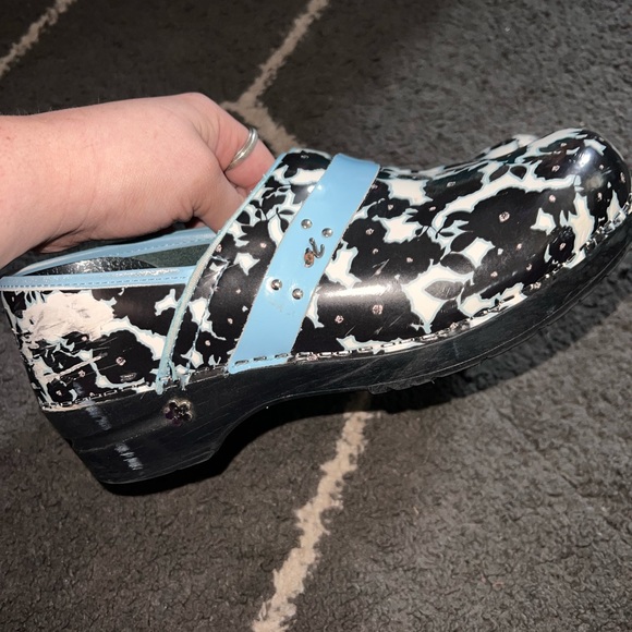 Koi by Sanita Blue Floral Original Danish Clogs Size 39 (7.5-8) - Picture 4 of 7